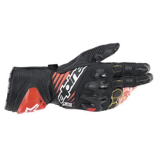 ALPINESTARS GP Tech V2S Gloves - Black/White/Red Fluo 1
