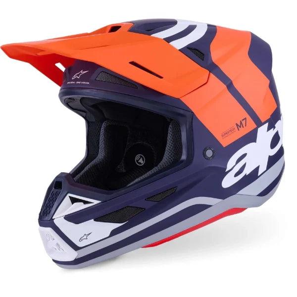 Alpinestars SM7 Helmet - Core - Matte Orange/Blue 1