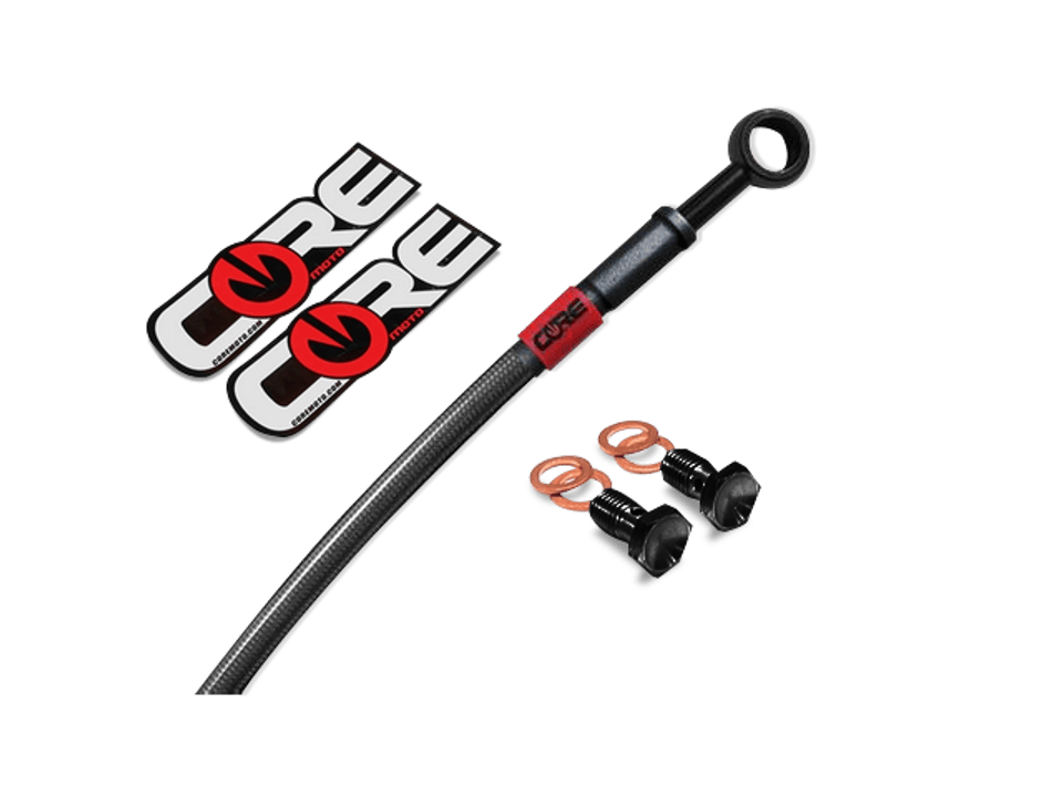Core Moto Kawasaki Ninja ZX-10R Front & Rear Brake Line Kit (non ABS) (3 Lines) (11-15) Dark Smoke (translucent) 1