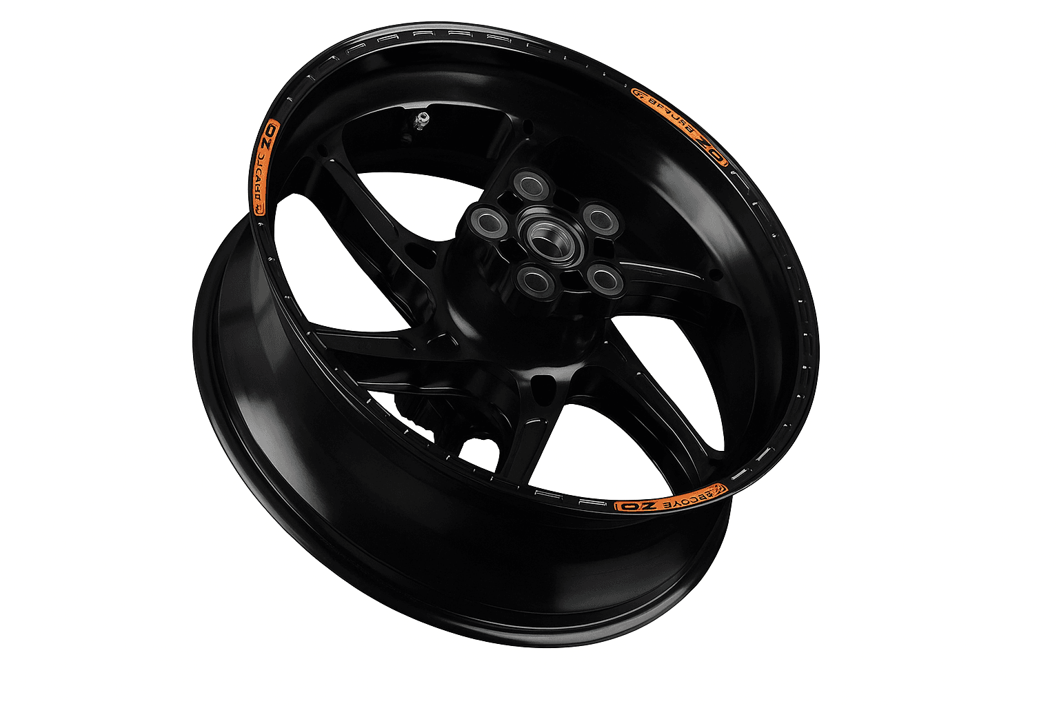 OZ Racing - GASS Aluminum 6 Spoke SET - Gloss Black - Yamaha R1 (2015-2025) 1